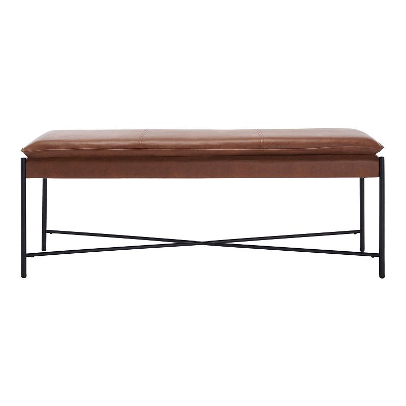 Safavieh Kara Rustic Chic Cushioned X Bench  Brown/Black