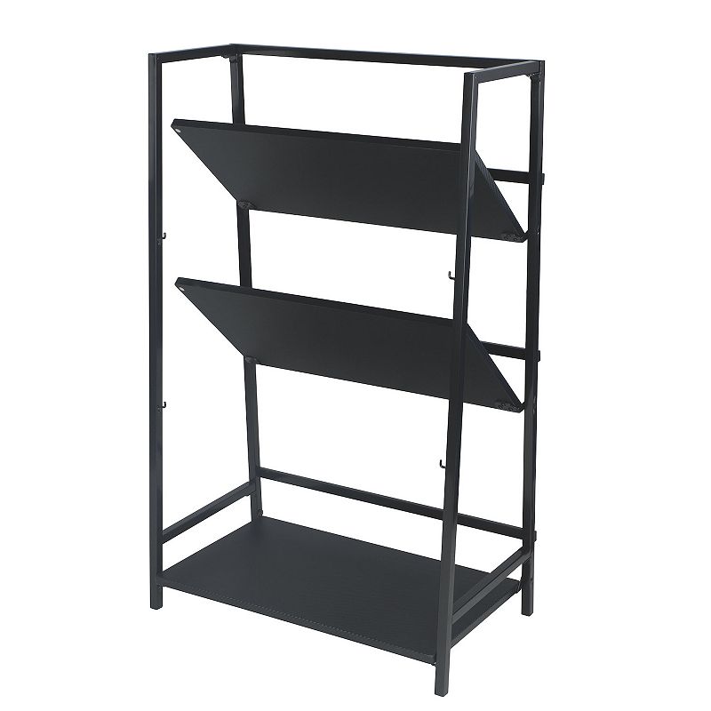 Atlantic 3-Tier Folding Bookshelf, Black