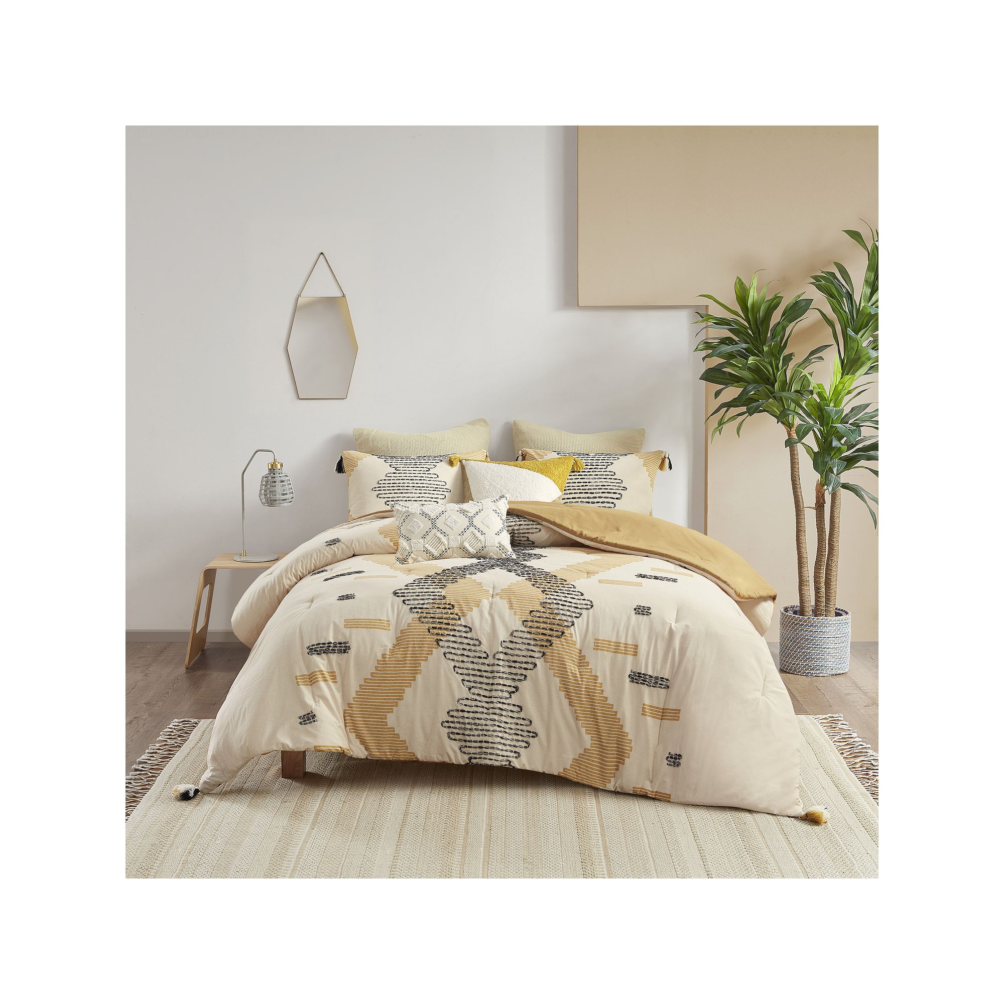 INK+IVY Arizona 3-piece Cotton Comforter Set, Yellow