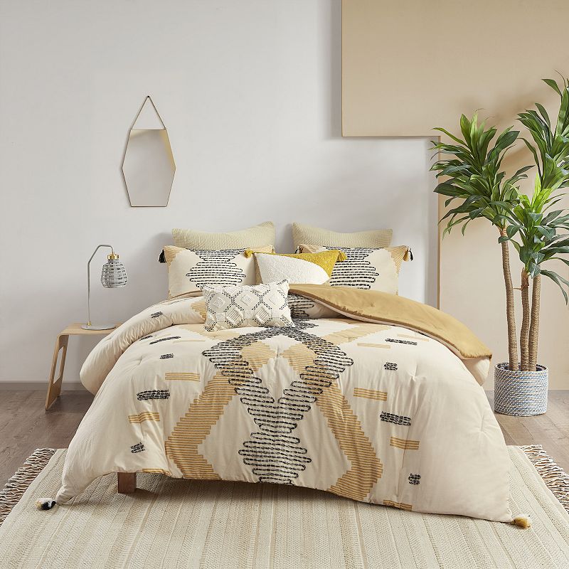 INK+IVY Arizona 3-piece Cotton Comforter Set, Yellow, Full/Queen