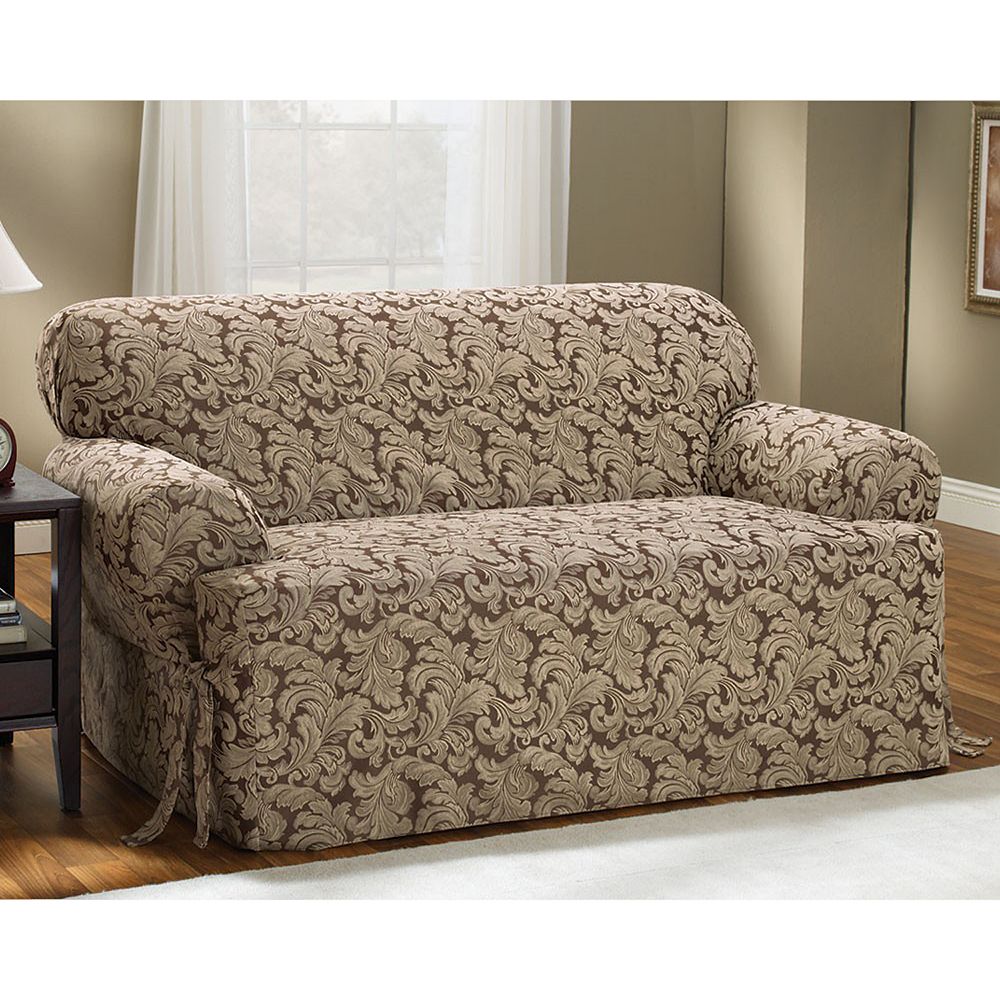 Sure Fit™ Scroll Leaf T-Cushion Sofa Slipcover Sure Fit™ Scroll Leaf T-Cushion Sofa Slipcover