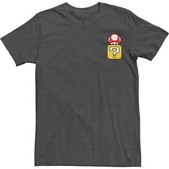 Big & Tall Super Mario Bros. Mushroom Power Up Left Chest Pocket Tee
