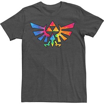 Big & Tall Zelda Pride Hylian Crest Rainbow Fill Tee
