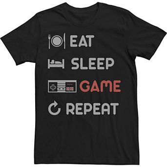 Big & Tall Nintendo Eat Sleep Game Repeat Tee