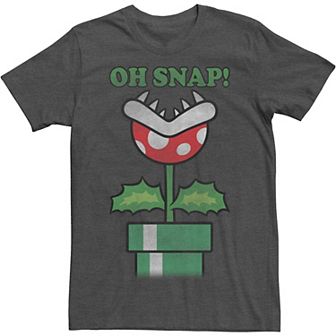 Big & Tall Nintendo Super Mario Piranha Plant Oh Snap Vintage Tee
