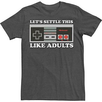 Big & Tall Nintendo NES Controller Let's Settle This Tee