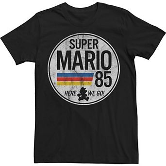Big & Tall Nintendo Mario Is Go Crest Shield Logo Tee