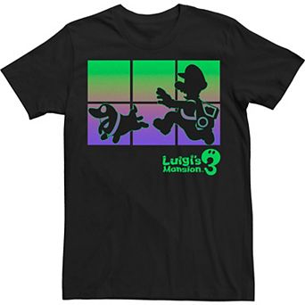 Big & Tall Luigi's Mansion 3 Luigi And Polterpup Silhouette Tee
