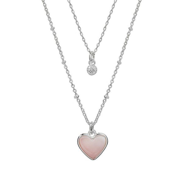 LC Lauren Conrad Silver Tone Multistrand Heart Pendant Necklace