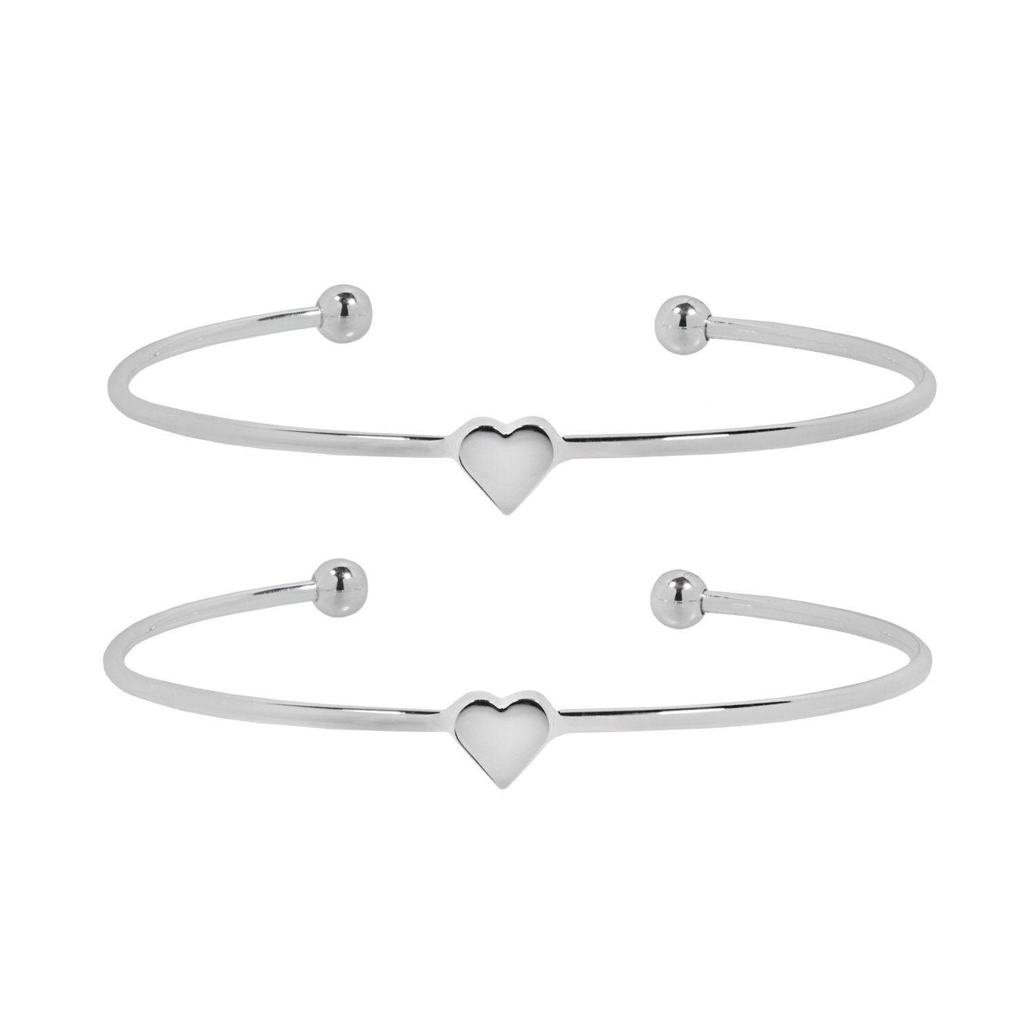 Image for LC Lauren Conrad Silver Tone Heart Cuff Bracelet Set at Kohl's.