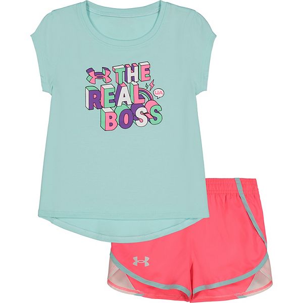 Toddler Girl Under Armour "The Real Boss" Graphic Tee & Shorts Set