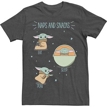 Big & Tall Star Wars The Mandalorian The Child Naps And Snacks Doodles Tee