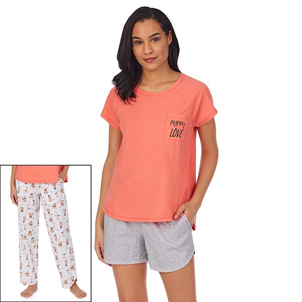 Women S Cuddl Duds® 3 Piece Pajama Top Pajama Pants And Pajama Shorts Set