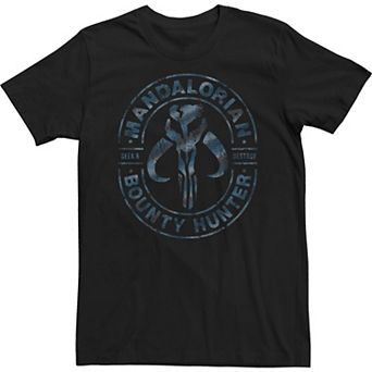 Big & Tall Star Wars The Mandalorian Skull Wrap Around Logo Tee