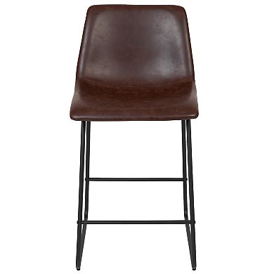 Flash Furniture Faux Leather Counter Stool 2-piece Set
