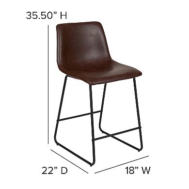 Flash Furniture Faux Leather Counter Stool 2-piece Set