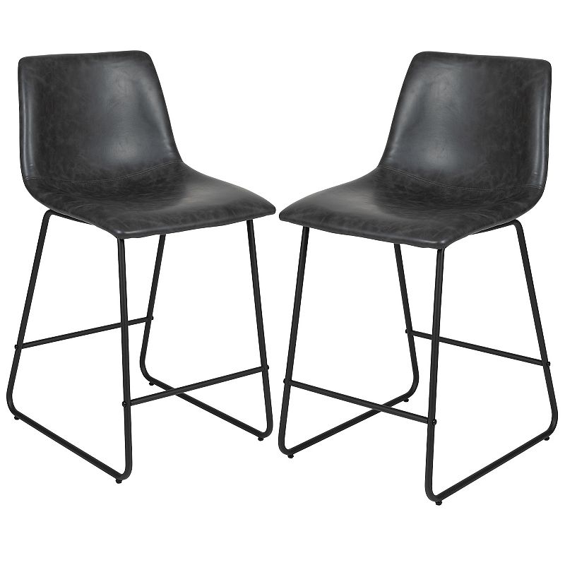 46622034 Flash Furniture Faux Leather Counter Stool 2-piece sku 46622034