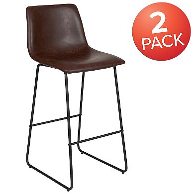 Flash Furniture Faux Leather Bar Stool 2-piece Set