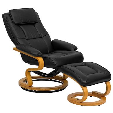 Flash Furniture Adjustable Swivel Recliner Chair & Ottoman 2-piece Set