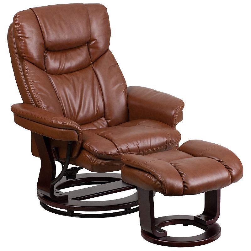 Flash Furniture Recliner Chair & Ottoman 2-piece Set, Brown