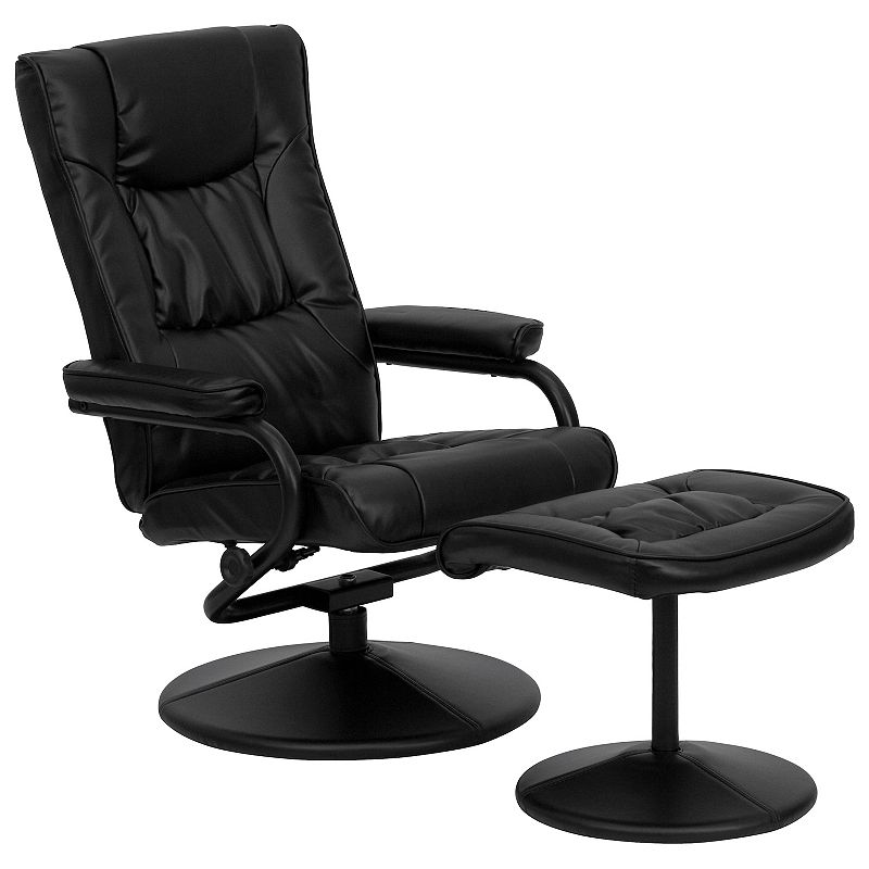 Flash Furniture Multi-Position Recliner Chair & Ottoman 2-piece Set, Black