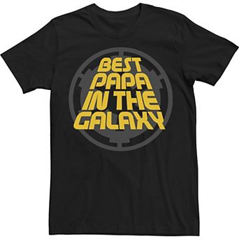 Big & Tall Star Wars Rebel Logo Best Papa in the Galaxy Tee
