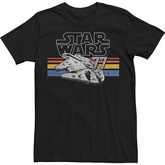 Big & Tall Star Wars Falcon Stripes Vintage Tee