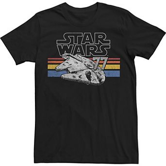 Big & Tall Star Wars Falcon Stripes Vintage Tee