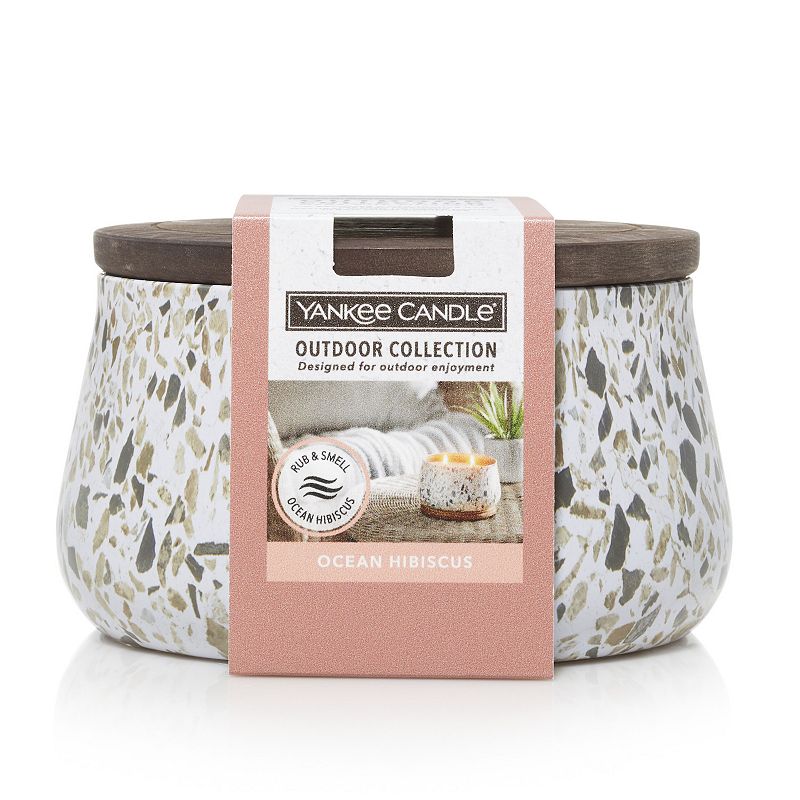 Yankee Candle Ocean Hibiscus Large Outdoor Candle, Multicolor