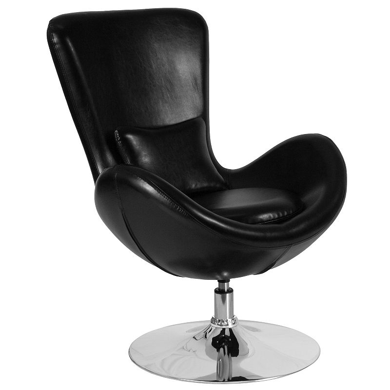 Flash Furniture Egg Swivel Accent Chair, Black