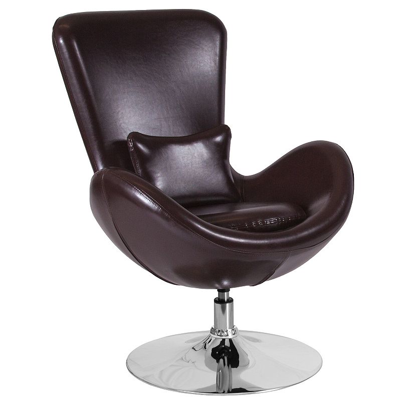 Flash Furniture Egg Swivel Accent Chair, Brown