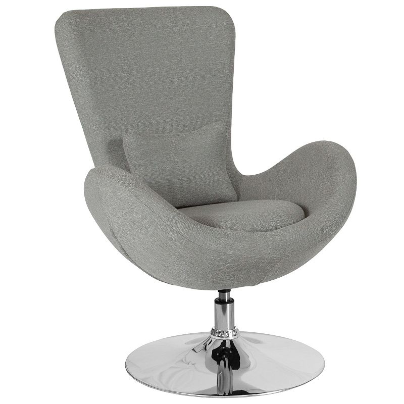 Flash Furniture Egg Swivel Accent Chair, Grey