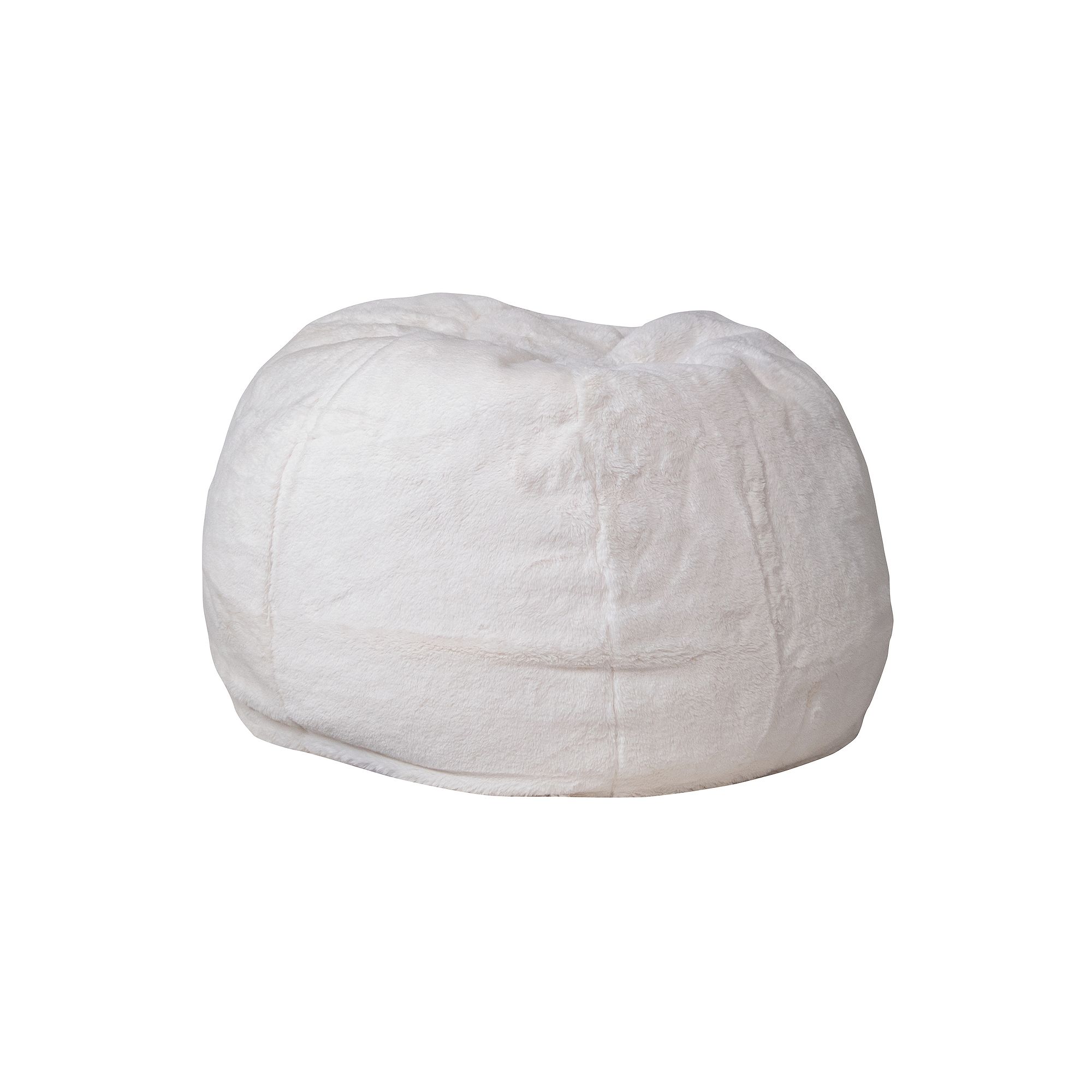 Flash Furniture Kids Teens Small Bean Bag Chair, White Furry