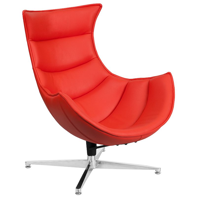 Flash Furniture Cocoon Swivel Accent Chair, Red