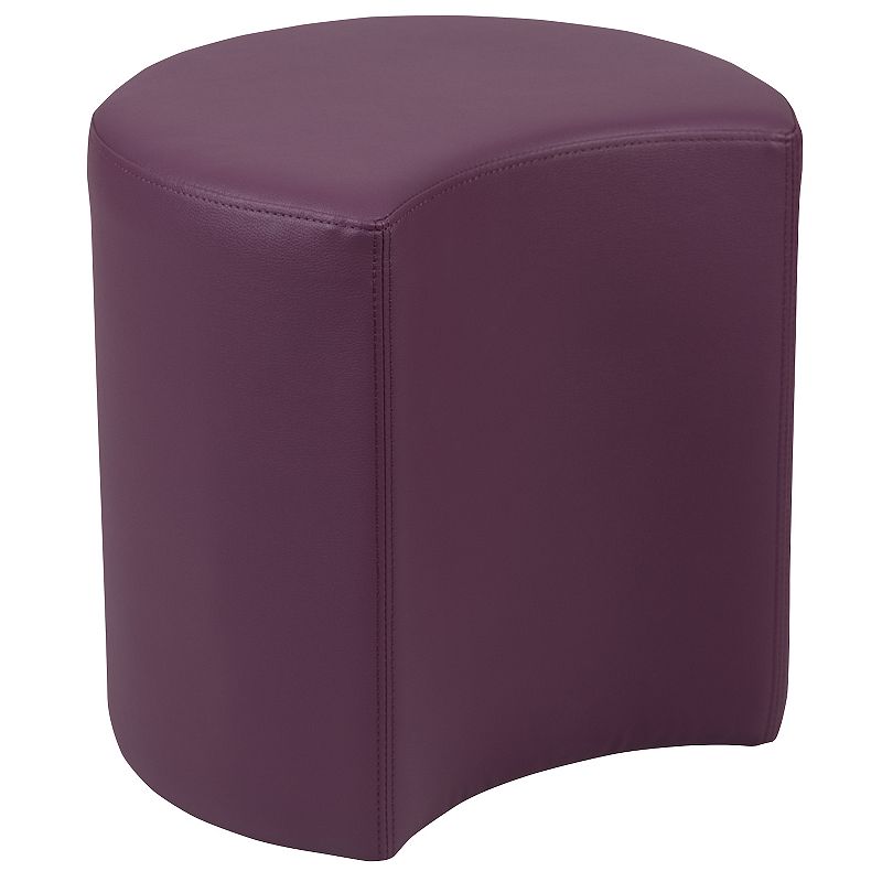 Flash Furniture Modular Crescent Ottoman, Purple