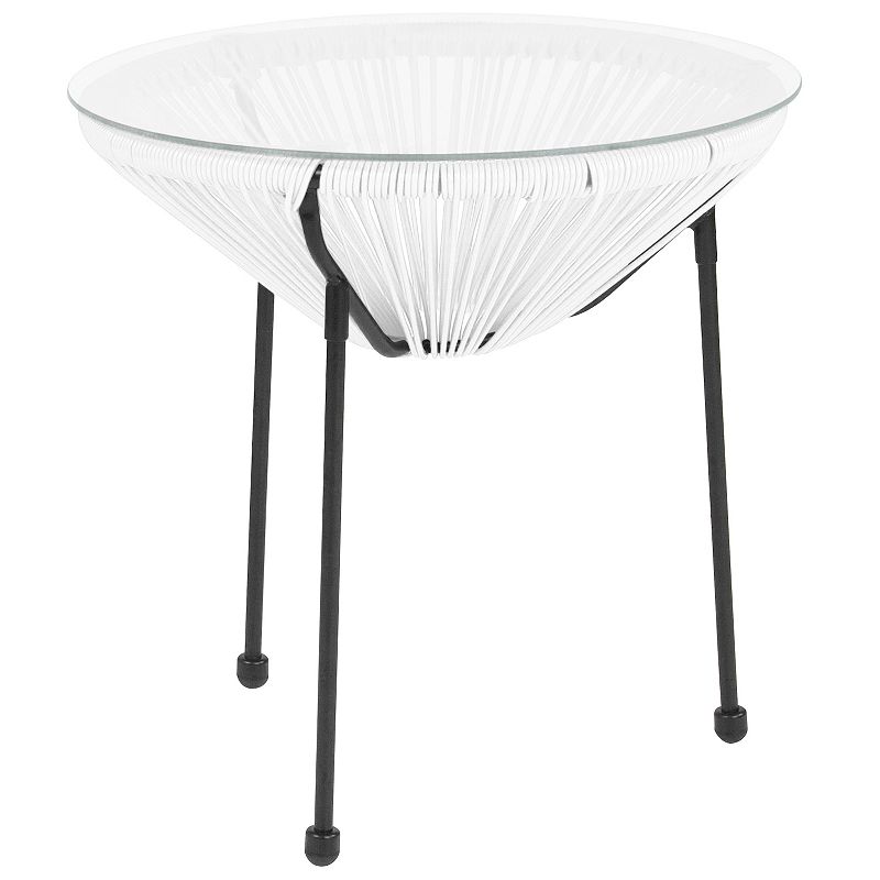 Flash Furniture Valencia Indoor / Outdoor End Table, White