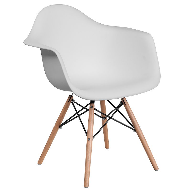 Flash Furniture Alonza Two-Tone Arm Chair, White