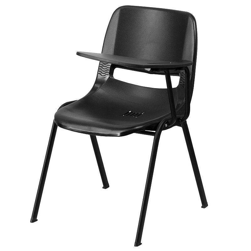 Flash Furniture Left Handed Flip-Up Desk Chair, Black