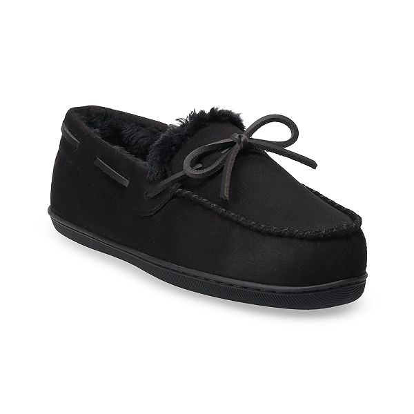 Women's Sonoma Goods For Life® Recycled Faux Suede Moccasin Slippers Black (X SMALL) BrickSeek