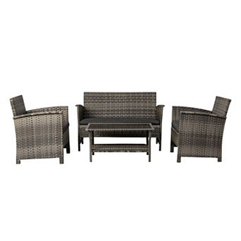 Patio Sense Jareth Patio Coffee Table & Chair 4 pc Set