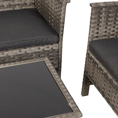 Patio Sense Jareth Patio Coffee Table & Chair 4-piece Set