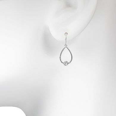 LC Lauren Conrad Silver Tone Teardrop Cubic Zirconia Nickel Free Drop Earrings