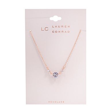 LC Lauren Conrad Cubic Zirconia Tri-Stone Short Necklace