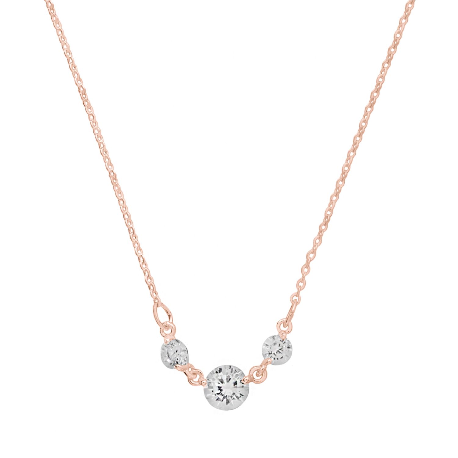 Image for LC Lauren Conrad Cubic Zirconia Tri-Stone Short Necklace at Kohl's.