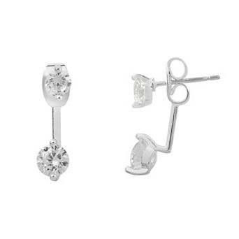 LC Lauren Conrad Silver Tone Cubic Zirconia Nickel Free Drop Earrings
