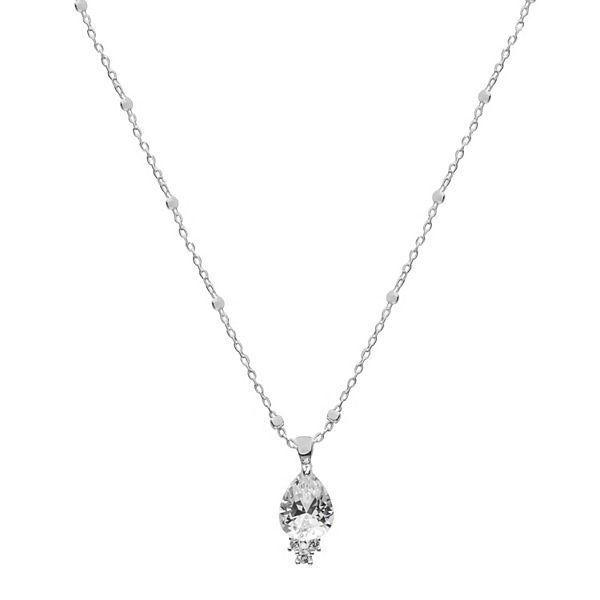 LC Lauren Conrad Silver Tone Cubic Zirconia Necklace