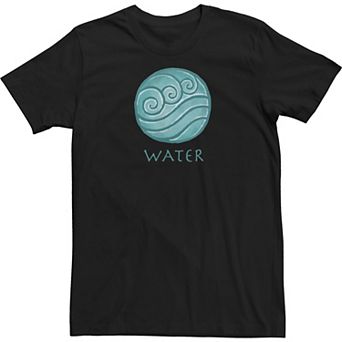 Big & Tall Nickelodeon Avatar The Last Airbender Water Element Symbol Text Sketch Tee