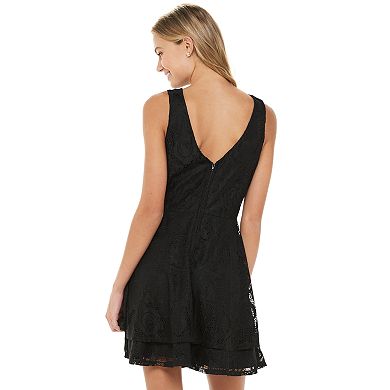 Juniors' Speechless Tiered Fit And Flare Dress