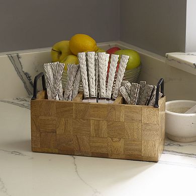 Gourmet Basics Avery Wood Flatware Caddy