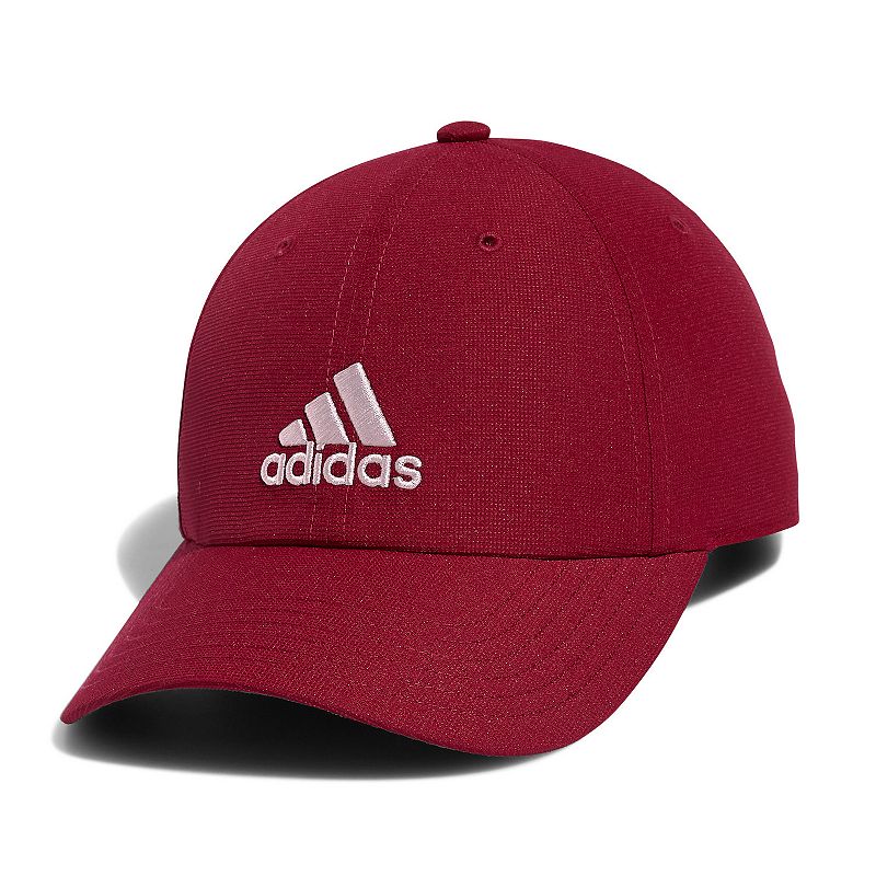 Mens adidas Relaxed Strapback Golf Cap, Dark Red